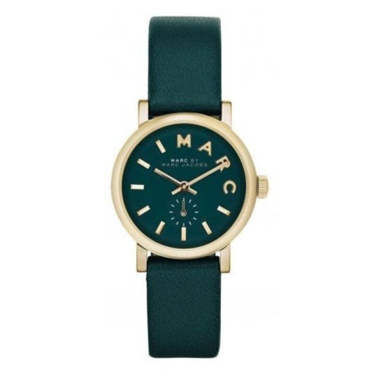 Marc Jacobs Baker Mini Green Dial Green Leather Strap Watch for Women - MBM1272