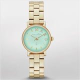 Marc Jacobs Baker Mint Green Dial Gold Steel Strap Watch for Women - MBM3284