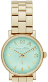 Marc Jacobs Baker Mint Green Dial Gold Steel Strap Watch for Women - MBM3284