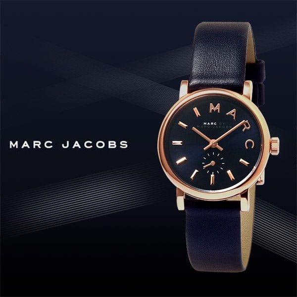 Marc Jacobs Baker Navy Blue Dial Blue Leather Strap Watch for Women - MBM1331