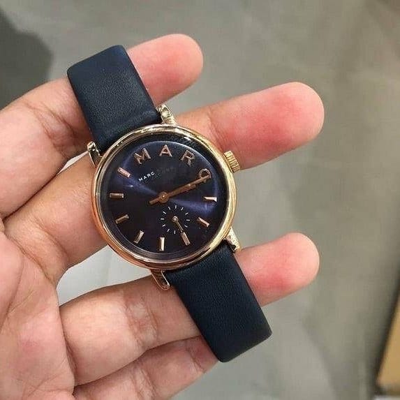 Marc Jacobs Baker Navy Blue Dial Blue Leather Strap Watch for Women - MBM1331