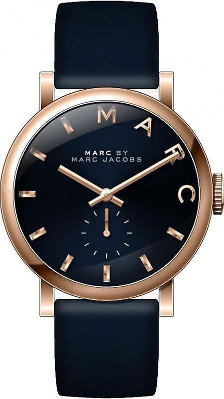 Marc Jacobs Baker Navy Blue Dial Navy Blue Leather Strap Watch for Women - MBM1329