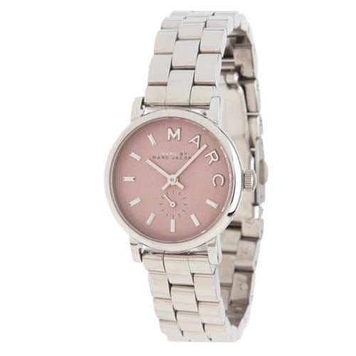 Marc Jacobs Baker Pink Dial Silver Steel Strap Watch for Women - MBM3283