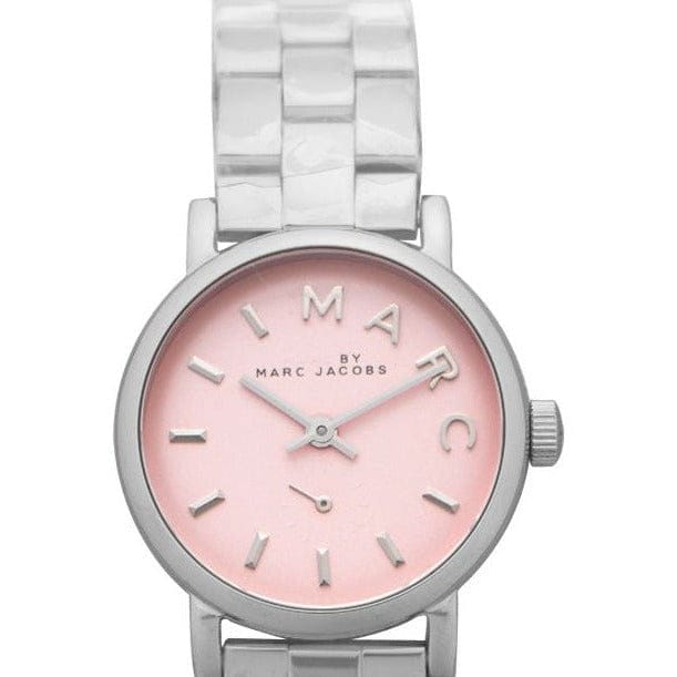 Marc Jacobs Baker Pink Dial Silver Steel Strap Watch for Women - MBM3283