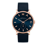 Marc Jacobs Baker Navy Blue Dial Navy Blue Leather Strap Watch for Women - MBM1329