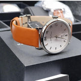 Marc Jacobs Baker White Dial Brown Leather Strap Watch for Women - MBM1265