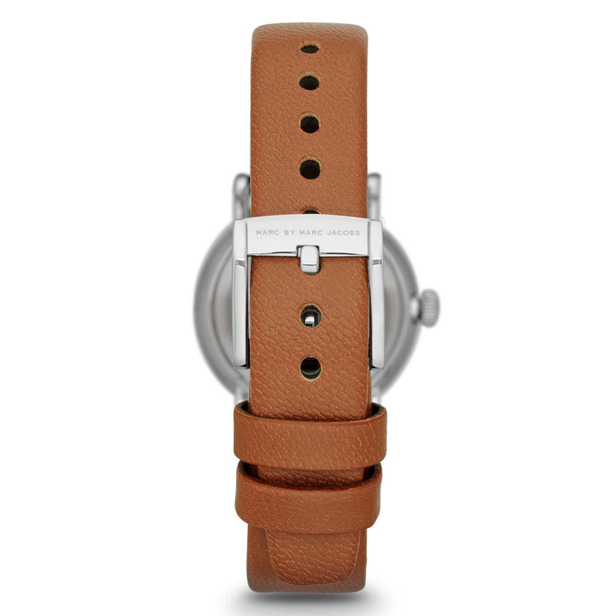 Marc Jacobs Baker White Dial Brown Leather Strap Watch for Women - MBM1270