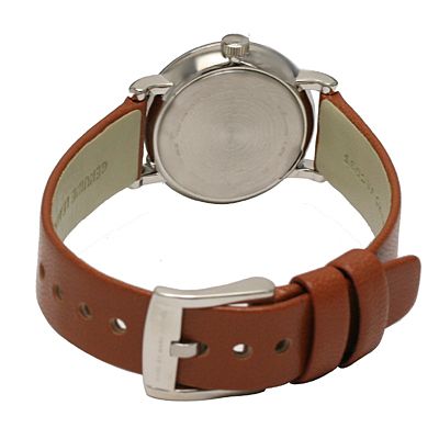 Marc Jacobs Baker White Dial Brown Leather Strap Watch for Women - MBM1270