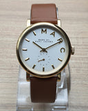 Marc Jacobs Baker White Dial Brown Leather Strap Watch for Womern - MBM1316