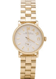 Marc Jacobs Baker White Dial Gold Steel Strap Watch for Women - MBM3247