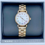 Marc Jacobs Baker White Dial Gold Steel Strap Watch for Women - MBM3440