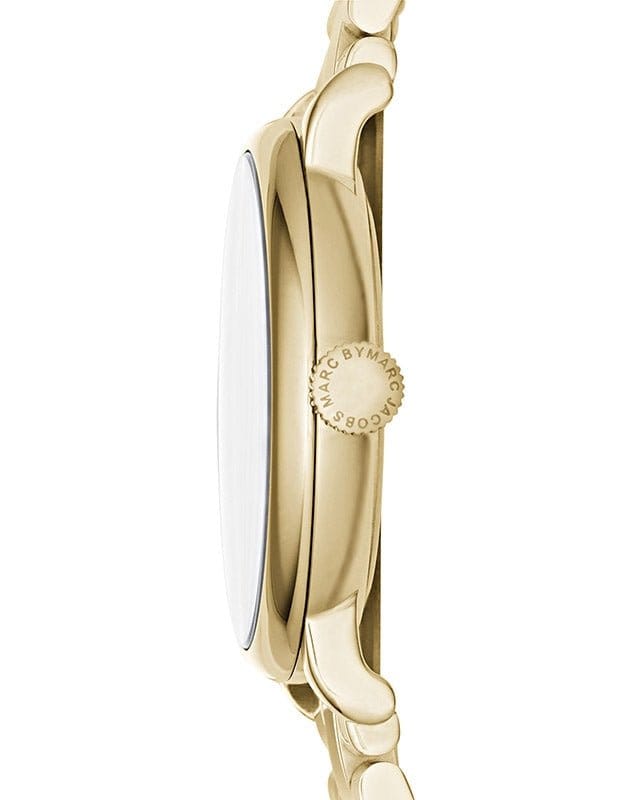 Marc Jacobs Baker White Dial Gold Steel Strap Watch for Women - MBM3440