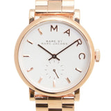 Marc Jacobs Baker White Dial Rose Gold Steel Strap Watch for Women - MBM3244
