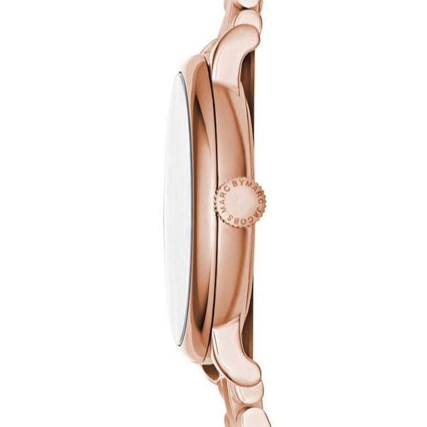 Marc Jacobs Baker White Dial Rose Gold Steel Strap Watch for Women - MBM3441