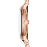 Marc Jacobs Baker White Dial Rose Gold Steel Strap Watch for Women - MBM3441