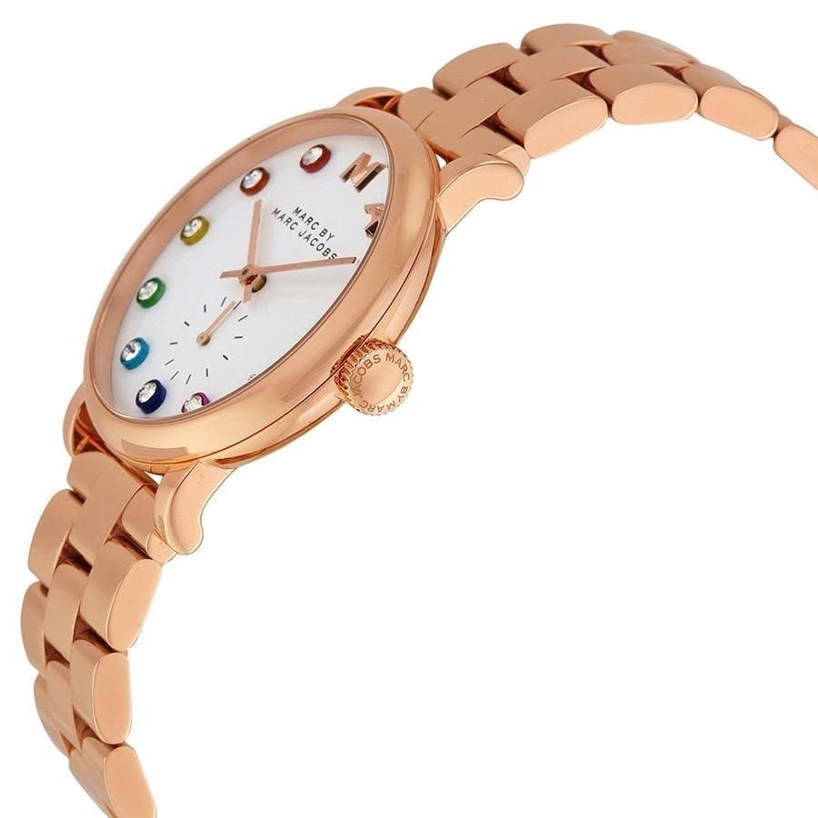 Marc Jacobs Baker White Dial Rose Gold Steel Strap Watch for Women - MBM3441