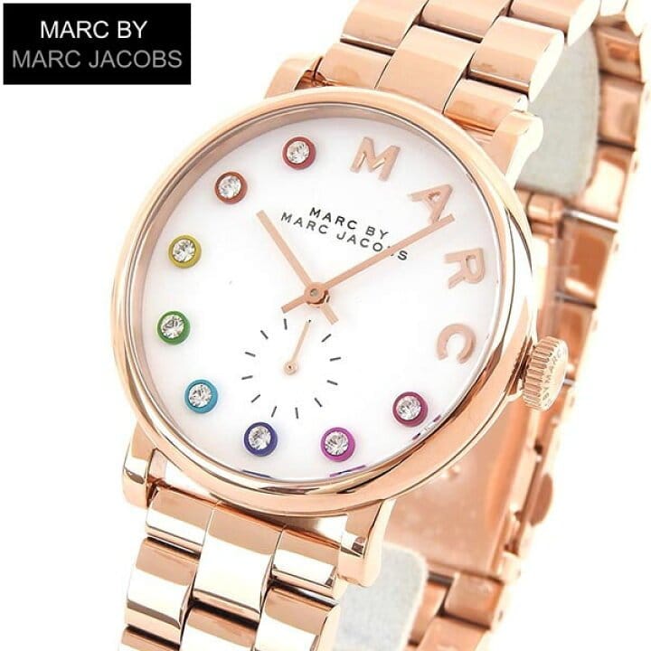 Marc Jacobs Baker White Dial Rose Gold Steel Strap Watch for Women - MBM3441
