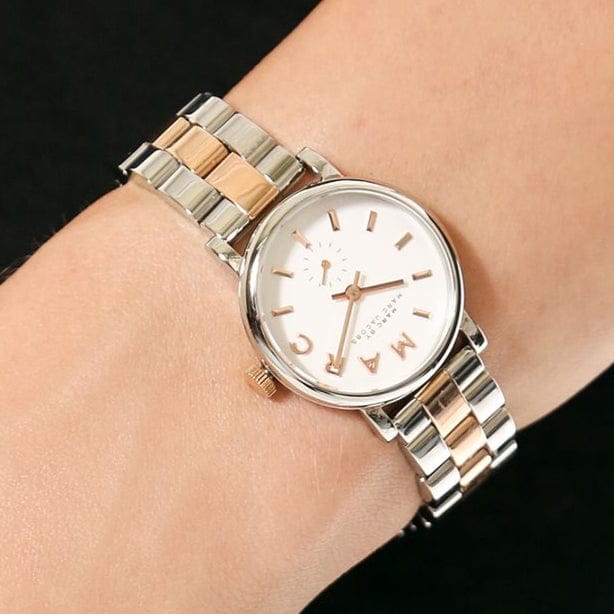 Marc Jacobs Baker White Dial Two Tone Steel Strap Watch for Women - MBM3312