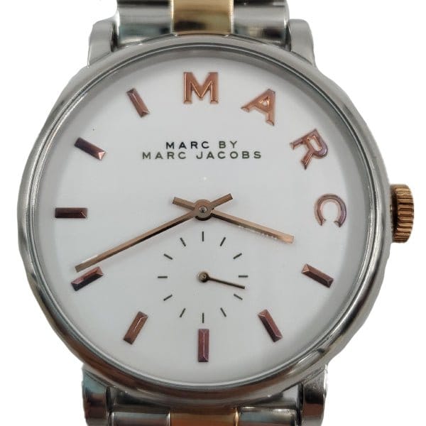 Marc Jacobs Baker White Dial Two Tone Steel Strap Watch for Women - MBM3312