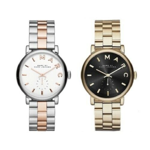 Marc Jacobs Baker White Dial Two Tone Steel Strap Watch for Women - MBM3312
