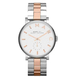 Marc Jacobs Baker White Dial Two Tone Steel Strap Watch for Women - MBM3312