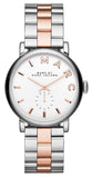 Marc Jacobs Baker White Dial Two Tone Steel Strap Watch for Women - MBM3312