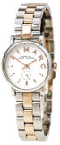 Marc Jacobs Baker White Dial Two Tone Steel Strap Watch for Women - MBM3331