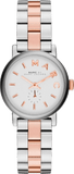 Marc Jacobs Baker White Dial Two Tone Steel Strap Watch for Women - MBM3331