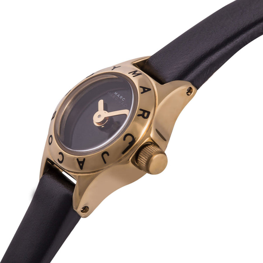 Marc Jacobs Blade Black Dial Black Leather Strap Watch for Women - MBM1345