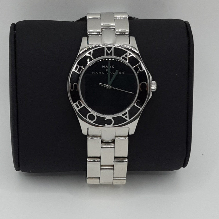 Marc Jacobs Blade Black Dial Silver Steel Strap Watch for Women - MBM3058