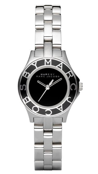 Marc Jacobs Blade Black Dial Silver Steel Strap Watch for Women - MBM3058