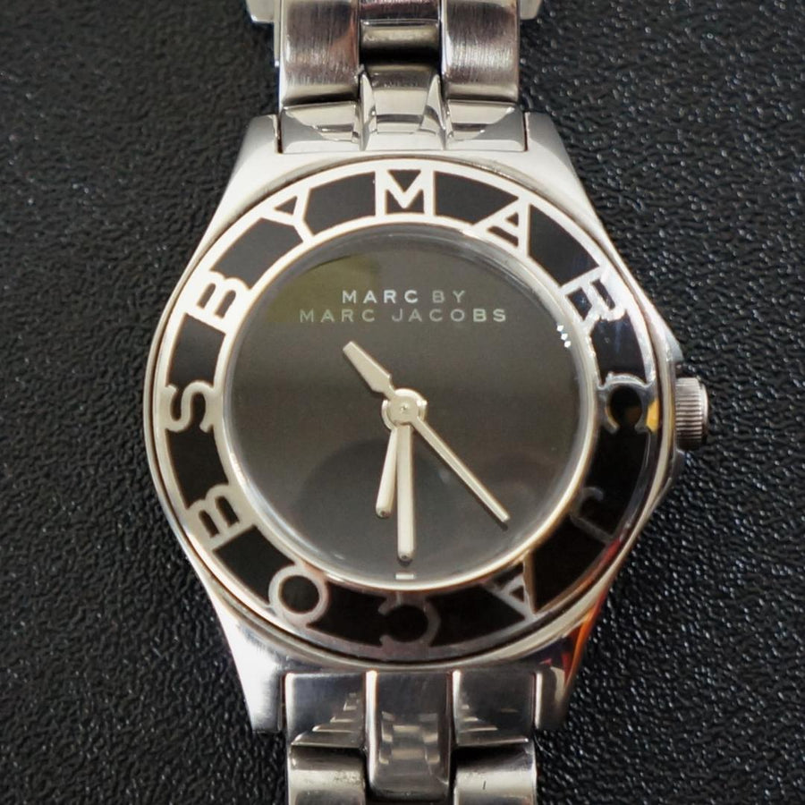 Marc Jacobs Blade Black Dial Silver Steel Strap Watch for Women - MBM3059
