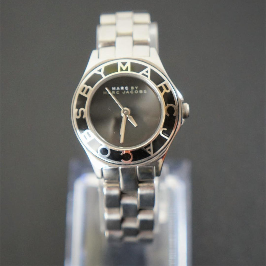 Marc Jacobs Blade Black Dial Silver Steel Strap Watch for Women - MBM3059