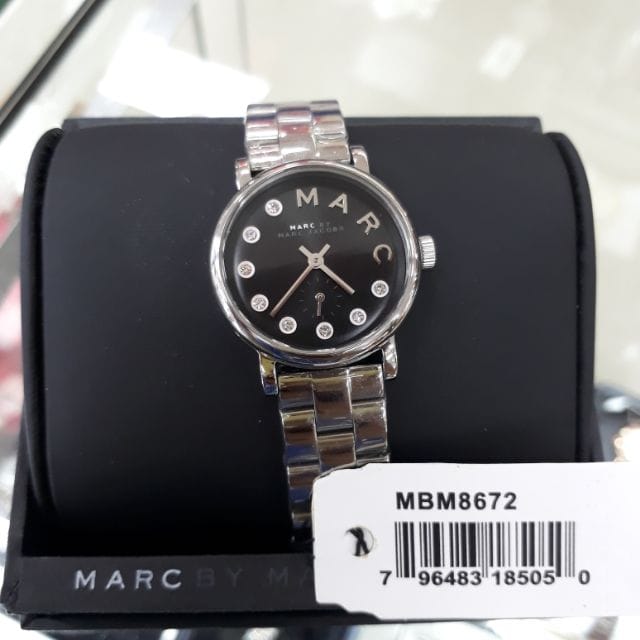 Marc Jacobs Blade Black Dial Silver Steel Strap Watch for Women - MBM8672