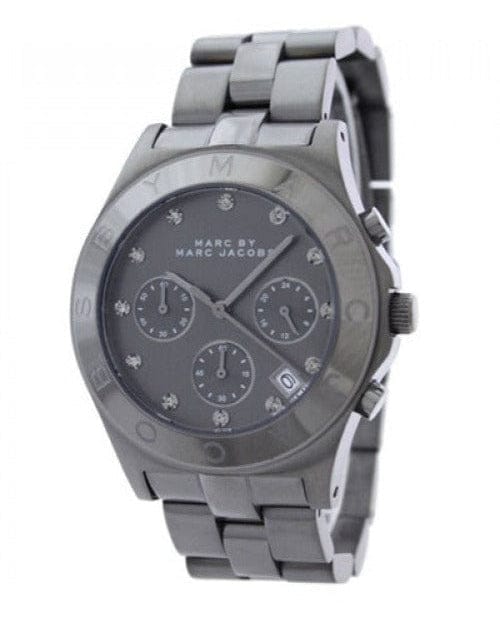 Marc Jacobs Blade Chronograph Black Dial Black Steel Strap Watch for Women - MBM3103
