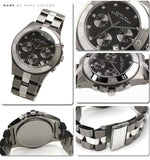 Marc Jacobs Blade Chronograph Black Dial Two Tone Steel Strap Watch for Women - MBM3179