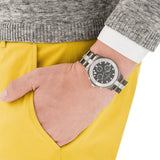 Marc Jacobs Blade Chronograph Black Dial Two Tone Steel Strap Watch for Women - MBM3179