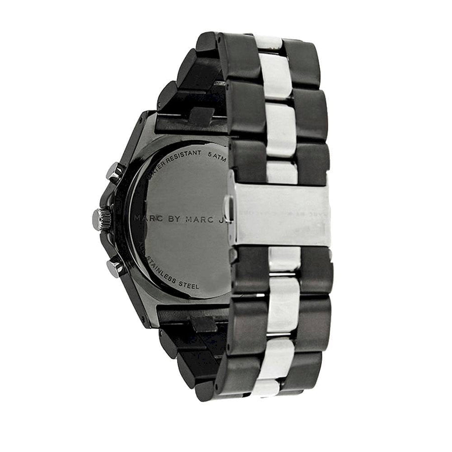 Marc Jacobs Blade Chronograph Black Dial Two Tone Steel Strap Watch for Women - MBM3179