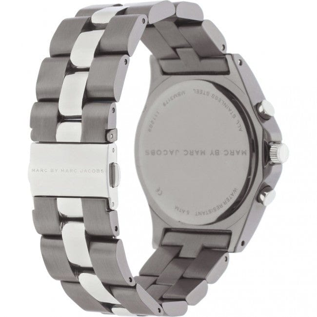 Marc Jacobs Blade Chronograph Black Dial Two Tone Steel Strap Watch for Women - MBM3179