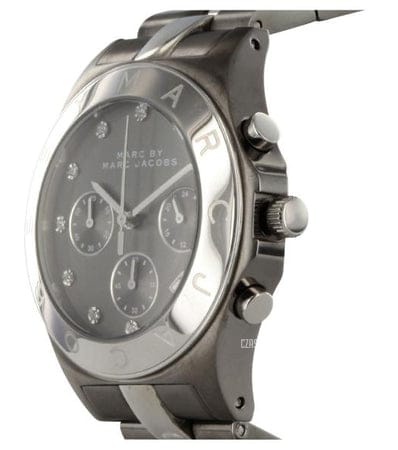 Marc Jacobs Blade Chronograph Black Dial Two Tone Steel Strap Watch for Women - MBM3179