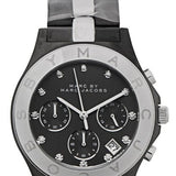 Marc Jacobs Blade Chronograph Black Dial Two Tone Steel Strap Watch for Women - MBM3179