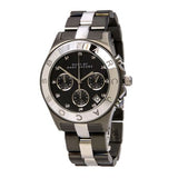 Marc Jacobs Blade Chronograph Black Dial Two Tone Steel Strap Watch for Women - MBM3179