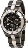 Marc Jacobs Blade Chronograph Black Dial Two Tone Steel Strap Watch for Women - MBM3179