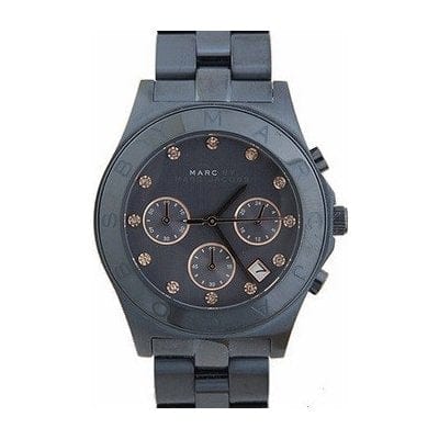 Marc Jacobs Blade Chronograph Blue Dial Blue Steel Strap Watch for Women - MBM8581