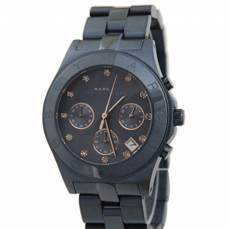 Marc Jacobs Blade Chronograph Blue Dial Blue Steel Strap Watch for Women - MBM8581