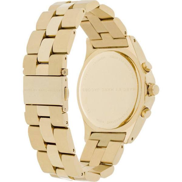 Marc Jacobs Blade Chronograph Gold Dial Gold Steel Strap Watch for Women - MBM3101