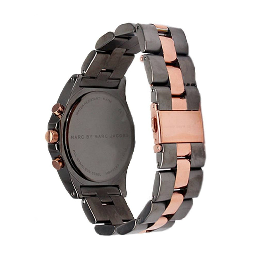 Marc Jacobs Blade Chronograph Grey Dial Two Tone Steel Strap Watch for Women - MBM8583