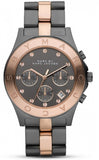 Marc Jacobs Blade Chronograph Grey Dial Two Tone Steel Strap Watch for Women - MBM8583