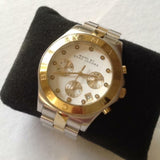 Marc Jacobs Blade Chronograph Silver Dial Two Tone Steel Strap Watch for Women - MBM3177