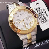 Marc Jacobs Blade Chronograph Silver Dial Two Tone Steel Strap Watch for Women - MBM3177